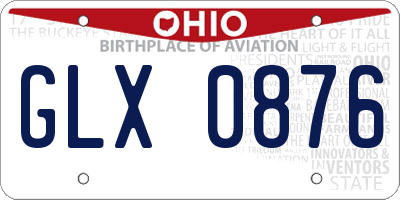 OH license plate GLX0876