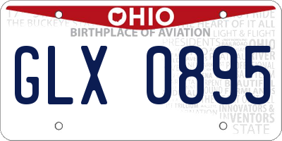 OH license plate GLX0895