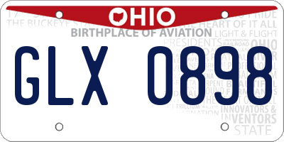 OH license plate GLX0898