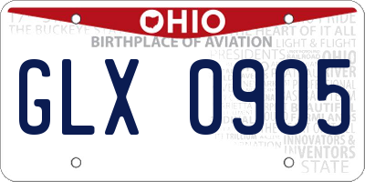 OH license plate GLX0905