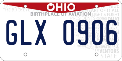OH license plate GLX0906