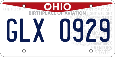 OH license plate GLX0929
