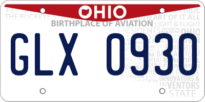 OH license plate GLX0930