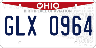 OH license plate GLX0964