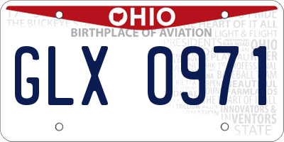 OH license plate GLX0971