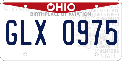 OH license plate GLX0975