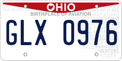 OH license plate GLX0976