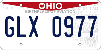 OH license plate GLX0977