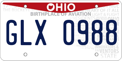 OH license plate GLX0988