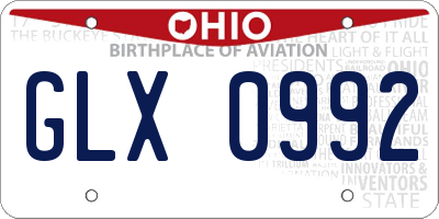 OH license plate GLX0992