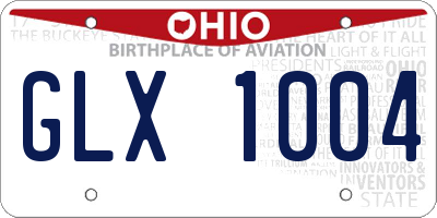 OH license plate GLX1004