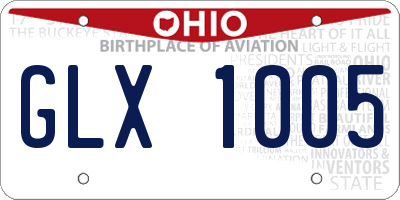 OH license plate GLX1005