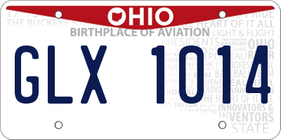OH license plate GLX1014