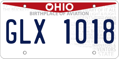 OH license plate GLX1018