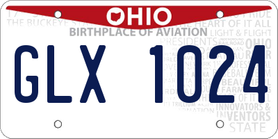 OH license plate GLX1024