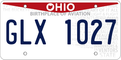 OH license plate GLX1027