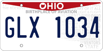OH license plate GLX1034