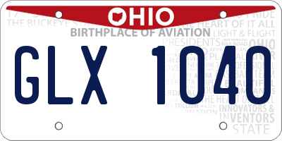 OH license plate GLX1040
