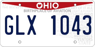 OH license plate GLX1043