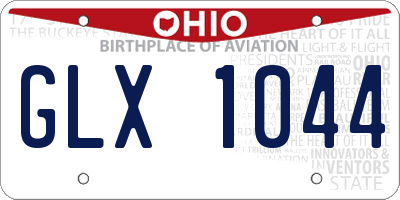 OH license plate GLX1044