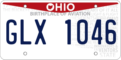 OH license plate GLX1046