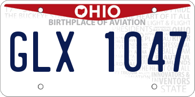 OH license plate GLX1047
