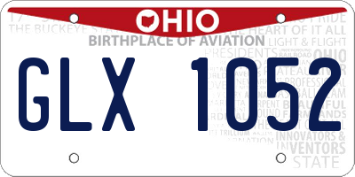 OH license plate GLX1052
