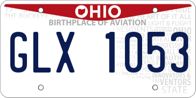 OH license plate GLX1053