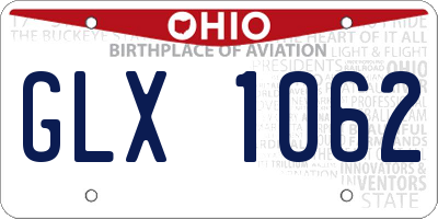 OH license plate GLX1062