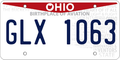 OH license plate GLX1063
