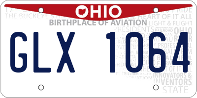 OH license plate GLX1064