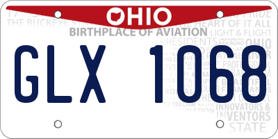 OH license plate GLX1068
