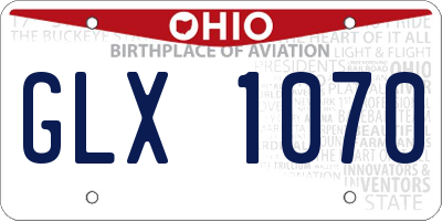 OH license plate GLX1070