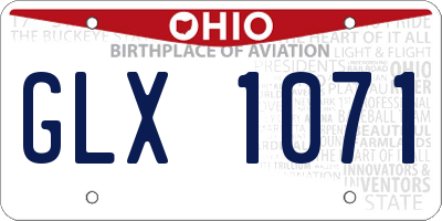 OH license plate GLX1071