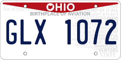OH license plate GLX1072