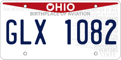 OH license plate GLX1082