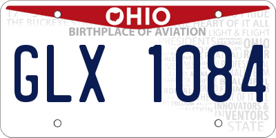OH license plate GLX1084