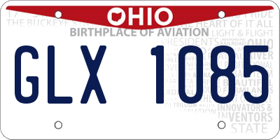 OH license plate GLX1085