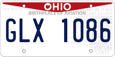 OH license plate GLX1086