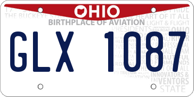 OH license plate GLX1087