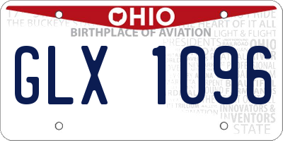 OH license plate GLX1096