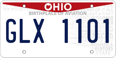 OH license plate GLX1101