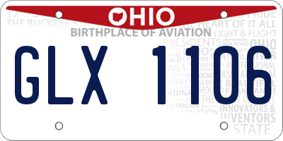OH license plate GLX1106