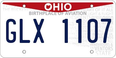 OH license plate GLX1107