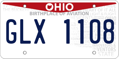OH license plate GLX1108