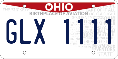 OH license plate GLX1111