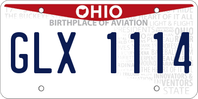 OH license plate GLX1114