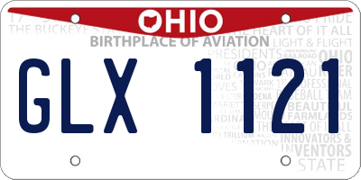 OH license plate GLX1121