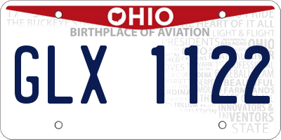 OH license plate GLX1122