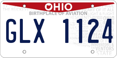 OH license plate GLX1124